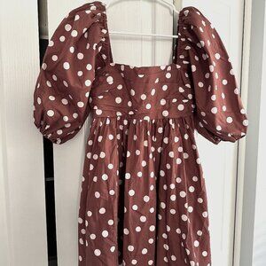Ambercrombie & Fitch Brown Polka Dot Mini Dress Size XS